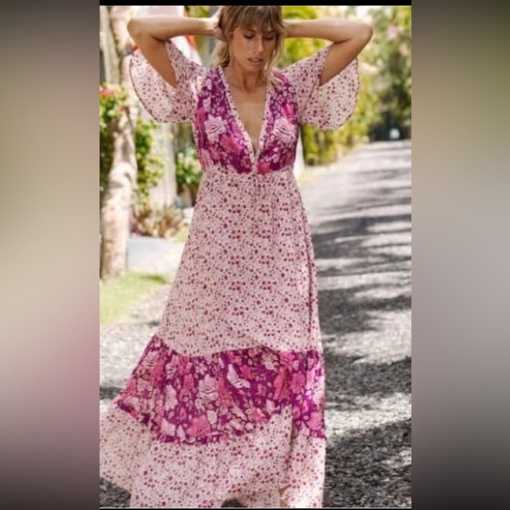 Spell Winona maxi dress in berry